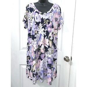 Honeyme Purple Floral Print dress